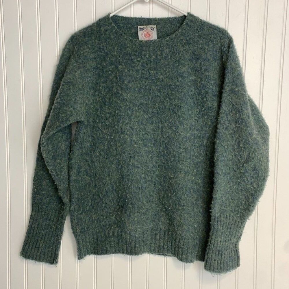 J. Press Shaggy Dog Green Size XS Brushed Shetland Wool Crewneck Sweater